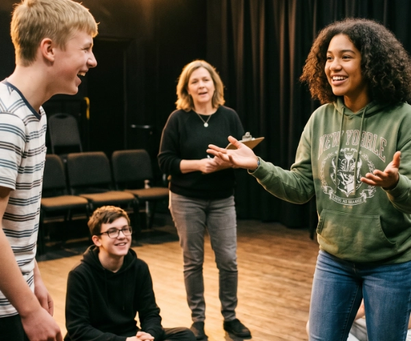 Students in drama class