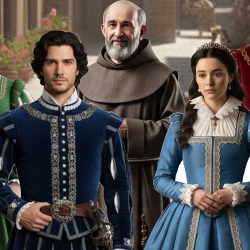 Renaissance nobles and monk