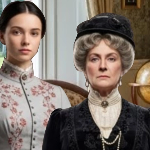 Two women in vintage attire