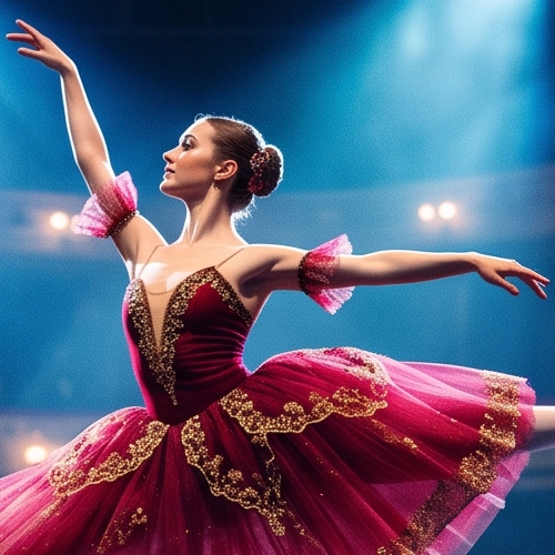 Ballerina in pink tutu performing