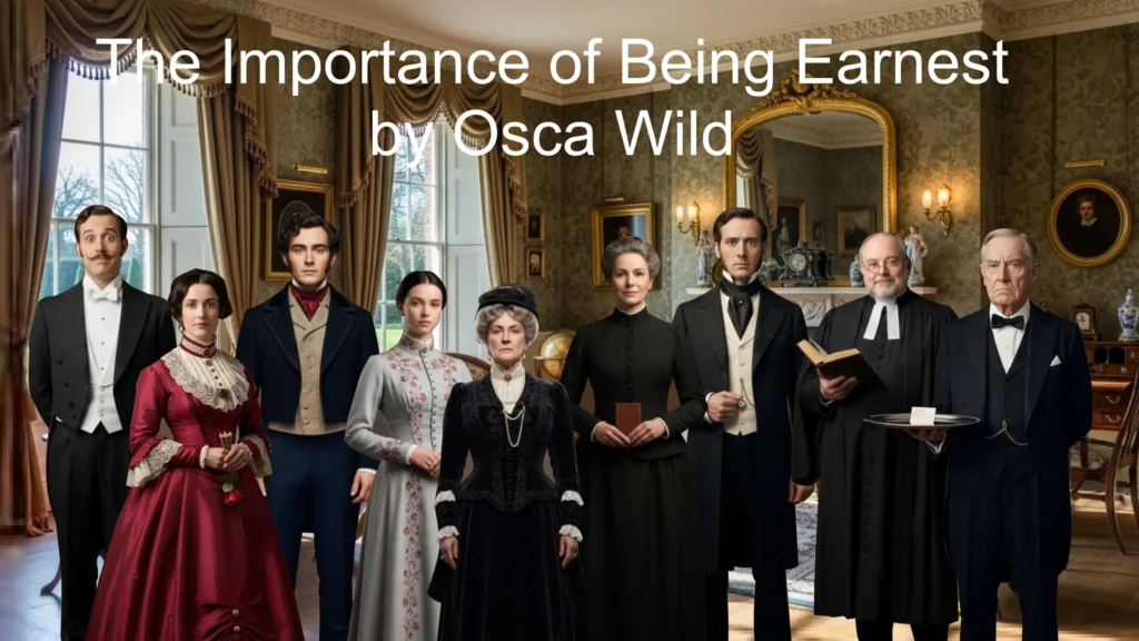 The Importance of Being Earnest cast in drawing-room